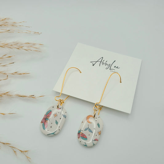 Athena Boho Printed Drop Earrings
